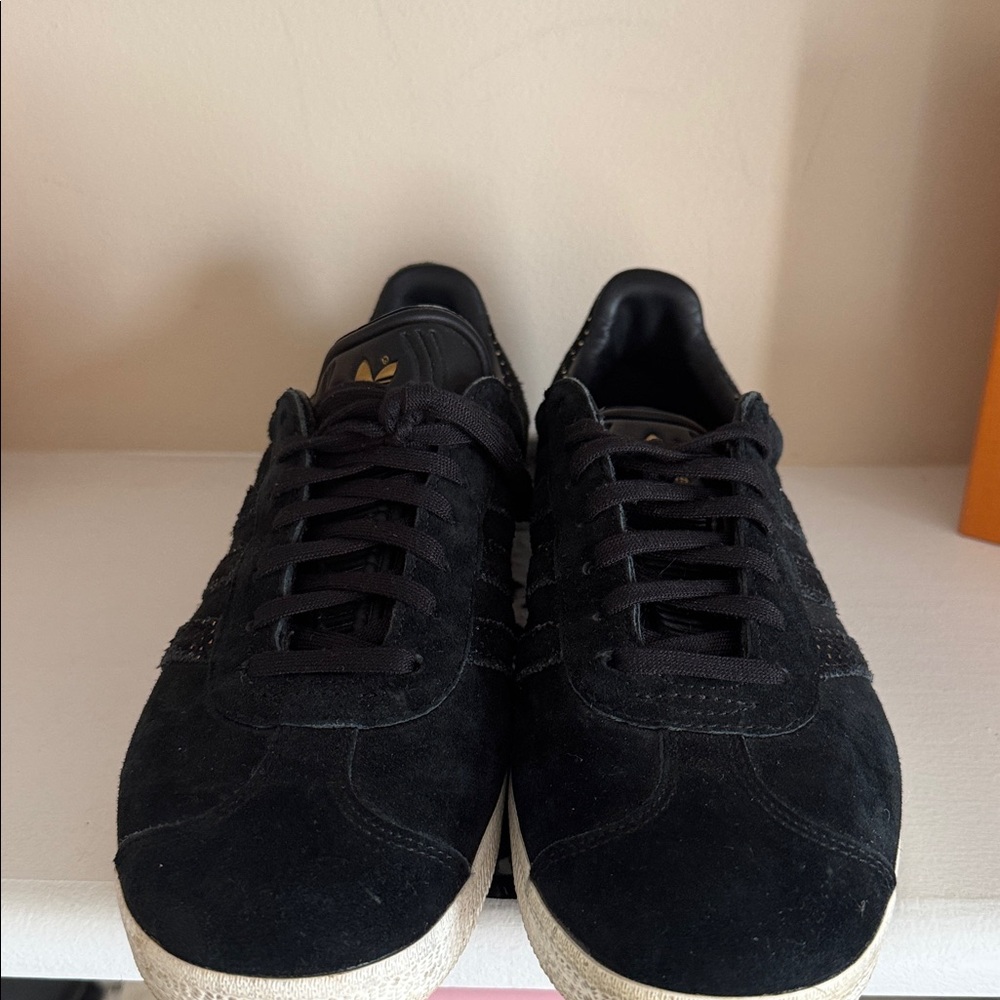 Adidas Gazelle Women Sneakers Black Gold Polka dots size 7.5 Leather Suede - Picture 5 of 6